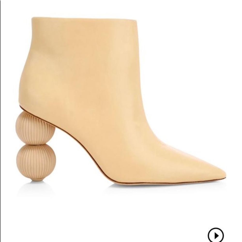 CULT GAIA CAM BAUBLE-HEEL LEATHER ANKLE BOOTS